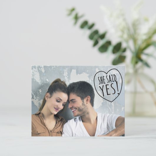 Eenvoudige liefde Ze zei ja sparen het Briefkaart  (Staand voorkant)