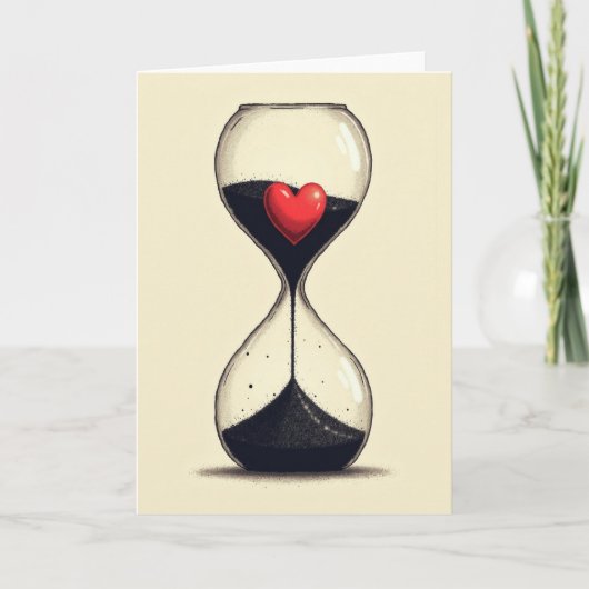 Eenvoudige Liefdes Zandloper Kaart (Voorkant)
