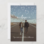 Eenvoudige liefdesharten met een foto-feestdag-Kaa Bedankkaart (Voorkant)