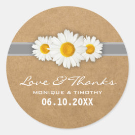 Eenvoudige lieve daisy bruiloft zegel Sticker dank