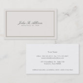 Eenvoudige 'Light Taupe'-procureur met grens Visitekaartje (Voorkant / Achterkant)