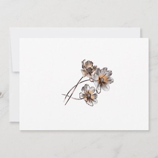 Eenvoudige lijn Art Terracotta Poppies Baby shower Kaart (Achterkant)