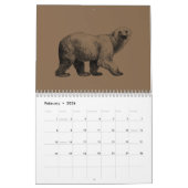 Eenvoudige lijn Dierlijke tekening 2024 Kalender (Feb 2026)