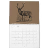 Eenvoudige lijn Dierlijke tekening 2024 Kalender (Jan 2026)