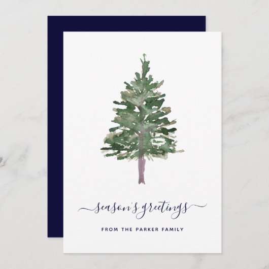 Eenvoudige lijn feestdagenkaart (Voorkant / Achterkant)