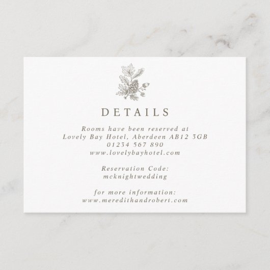 Eenvoudige lijn getrokken eikel & Pinecone Fall We Informatiekaartje (Voorkant)