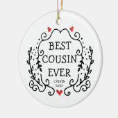 Eenvoudige lijn Greenery Aangepaste Beste Neef ooi Keramisch Ornament (Links)