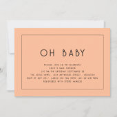 Eenvoudige lijn rand perzik OH Baby shower Kaart (Voorkant)