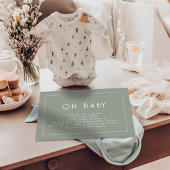 Eenvoudige Lijn Rand Sage Groen OH Baby shower Kaart
