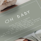 Eenvoudige Lijn Rand Sage Groen OH Baby shower Kaart