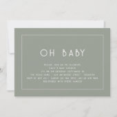 Eenvoudige Lijn Rand Sage Groen OH Baby shower Kaart (Voorkant)