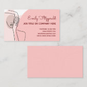 Eenvoudige lijn Vrouw arm handen roze wit Visitekaartje (Voorkant / Achterkant)