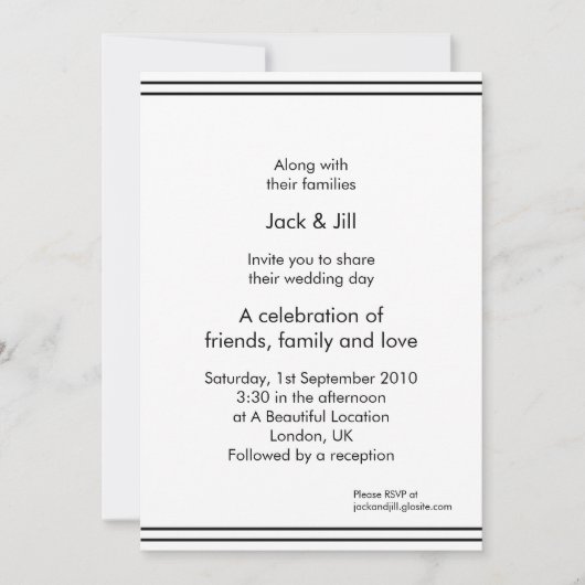 Eenvoudige lijn (wit) 5x7 kaart (Voorkant)