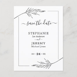 Eenvoudige lijn zwart-wit opslaan Datum Briefkaart