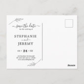 Eenvoudige lijn zwart-wit opslaan Datum Briefkaart (Achterkant)