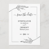 Eenvoudige lijn zwart-wit opslaan Datum Briefkaart (Voorkant)