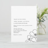 Eenvoudige lijn Zwarte en Witte Bloemen Band Kaart (Staand voorkant)