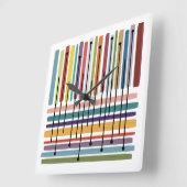 Eenvoudige lijnen Abstracte Kleurrijke Kunst Vierkante Klok (Hoek)