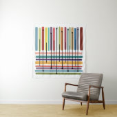 Eenvoudige lijnen Abstracte Kleurrijke Kunst Wandkleed (In situ)