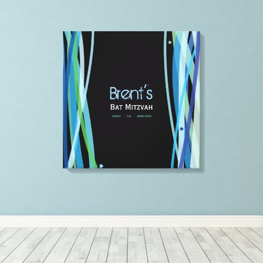 EENVOUDIGE LIJNEN Bat Bar Mitzvah Inloggen Board Canvas Afdruk (Insitu (Houten vloer))