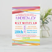Eenvoudige lijnen Bat Bar Mitzvah Uitnodiging (Staand voorkant)