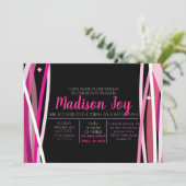 EENVOUDIGE LIJNEN BBT MITZVAH-uitnodiging Kaart (Staand voorkant)