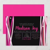 EENVOUDIGE LIJNEN BBT MITZVAH-uitnodiging Kaart (Voorkant / Achterkant)