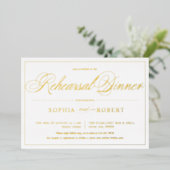 Eenvoudige lijnen Calligrafie Elegant Rehearsal Di Folie Uitnodiging (Staand Voorkant)