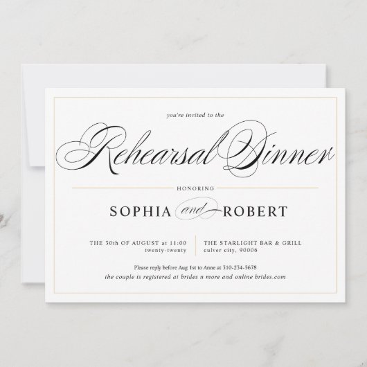 Eenvoudige lijnen Calligrafie Elegant Rehearsal Di Kaart (Voorkant)