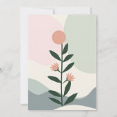 Eenvoudige lijnen en zachte kleuren bruiloft uitno kaart (Achterkant)