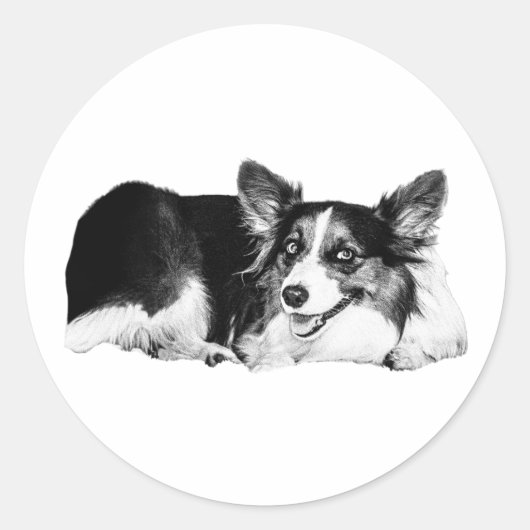 Eenvoudige lijnen, groot hart ronde sticker (Voorkant)