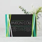 EENVOUDIGE LIJNEN IN Green BAR MITZVAH Invitation Kaart (Staand voorkant)