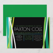 EENVOUDIGE LIJNEN IN Green BAR MITZVAH Invitation Kaart (Voorkant / Achterkant)