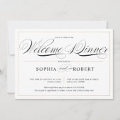 Eenvoudige lijnen kalligrafie Elegant Welkomstdine Kaart (Voorkant)