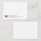 Eenvoudige lijnen Monogram Eerste letter van de na Notitiekaartje (Voorkant / Achterkant)