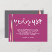 Eenvoudige lijnen retro typografie wensen goed huw informatiekaartje (Voorkant / Achterkant)