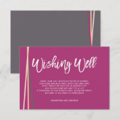 Eenvoudige lijnen retro typografie wensput trouwda informatiekaartje (Voorkant / Achterkant)