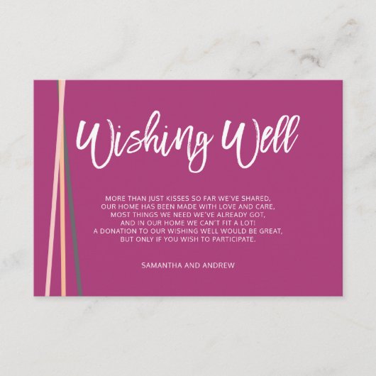 Eenvoudige lijnen retro typografie wensput trouwen informatiekaartje (Voorkant)