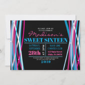 EENVOUDIGE LIJNEN Sweet Zestien uitnodiging (Voorkant)