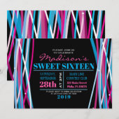 EENVOUDIGE LIJNEN Sweet Zestien uitnodiging (Voorkant / Achterkant)