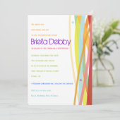 Eenvoudige lijnenbalie uitnodiging mitzvah (Staand voorkant)