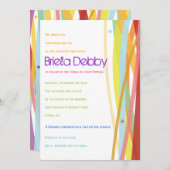 Eenvoudige lijnenbalie uitnodiging mitzvah (Voorkant / Achterkant)