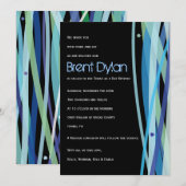 Eenvoudige lijnenbalie uitnodiging mitzvah (Voorkant / Achterkant)