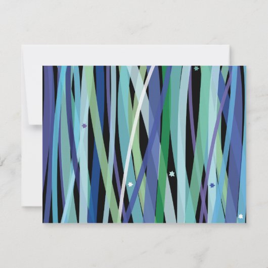 Eenvoudige lijnenbalk Mitzvah Reply Card RSVP Kaartje (Achterkant)