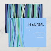 Eenvoudige lijnenbalk Mitzvah Reply Card RSVP Kaartje (Voorkant / Achterkant)