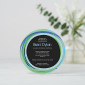 Eenvoudige lijnenbalk Mitzvah-uitnodiging Kaart (Staand voorkant)