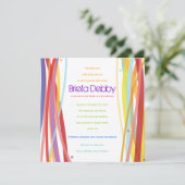 Eenvoudige lijnenbalk Mitzvah-uitnodiging Kaart (Staand voorkant)