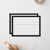 Eenvoudige lijnindex-studie notitiekaartje (Voorkant / Achterkant in situ)