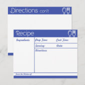 Eenvoudige lijnloze blauwe ontvanger briefkaart (Voorkant / Achterkant)