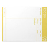 Eenvoudige lijnloze gele receptiepagina notitieblok (Voorkant)